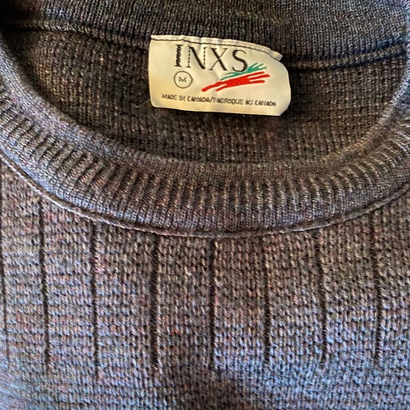 Vintage INXS whool sweater Grandpa style purple size M - Picture 6 of 8